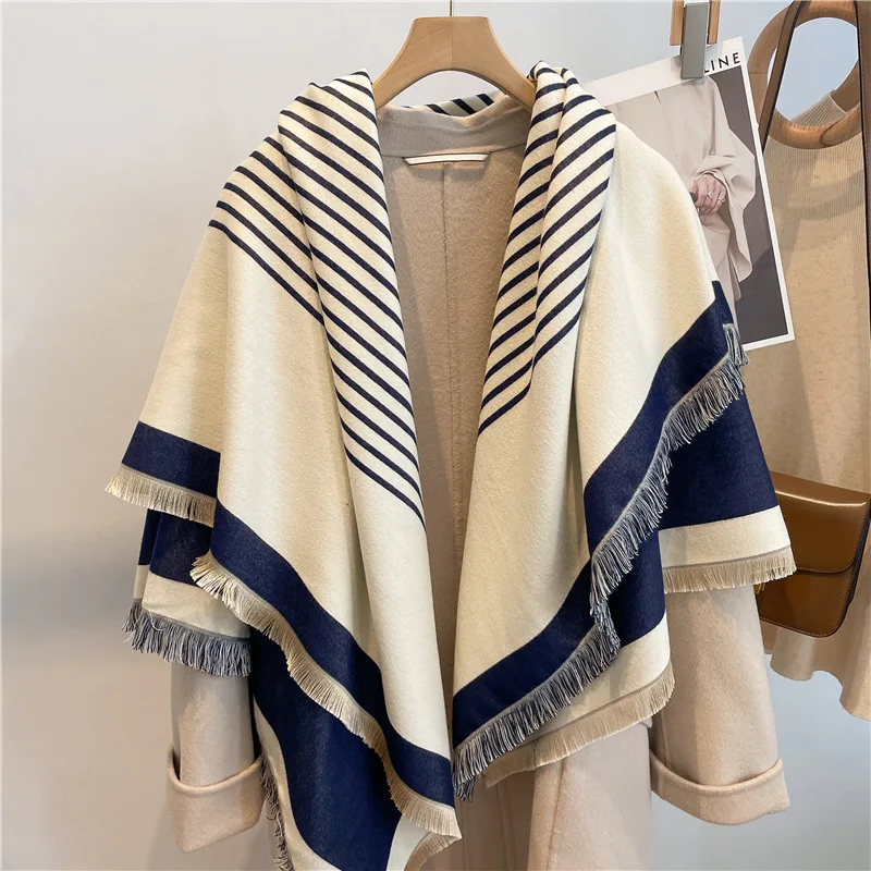 Fashion Striped Scarf Square Pashmina Shawls Women Wraps Winter Warm Cashmere Blanket Bufanda Female Stoles Bufanda 2022
Fashion Striped Scarf Square Pashmina Shawls Women Wraps Winter Warm Cashmere Blanket Bufanda Female Stoles Bufanda 2022