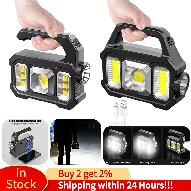 Водонепроницаемый светодиодный фонарик с зарядкой через USB, COB/LED лампа, портативный мощный фонарь, посветильник светильник для кемпинга, по...
Водонепроницаемый светодиодный фонарик с зарядкой через USB, COB/LED лампа, портативный мощный фонарь, посветильник светильник для кемпинга, по...