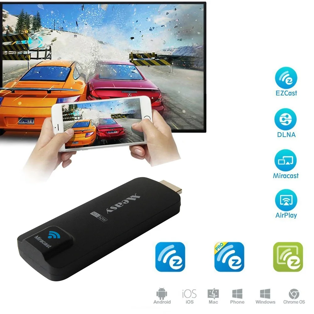 

MEASY A2W miracast airplay EZCast Dongle 2K Wireless HD TV Stick WiFi display Dongle Support Screens Airplay DLNA Miracast