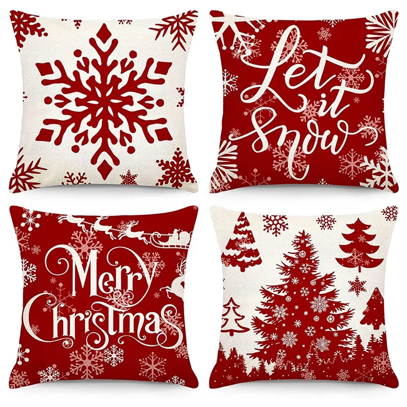 Christmas Pillow Covers 18X18 Set Of 4 Christmas Decorations Farmhouse Throw Pillows Holiday Decor For Home 
Christmas Pillow Covers 18X18 Set Of 4 Christmas Decorations Farmhouse Throw Pillows Holiday Decor For Home