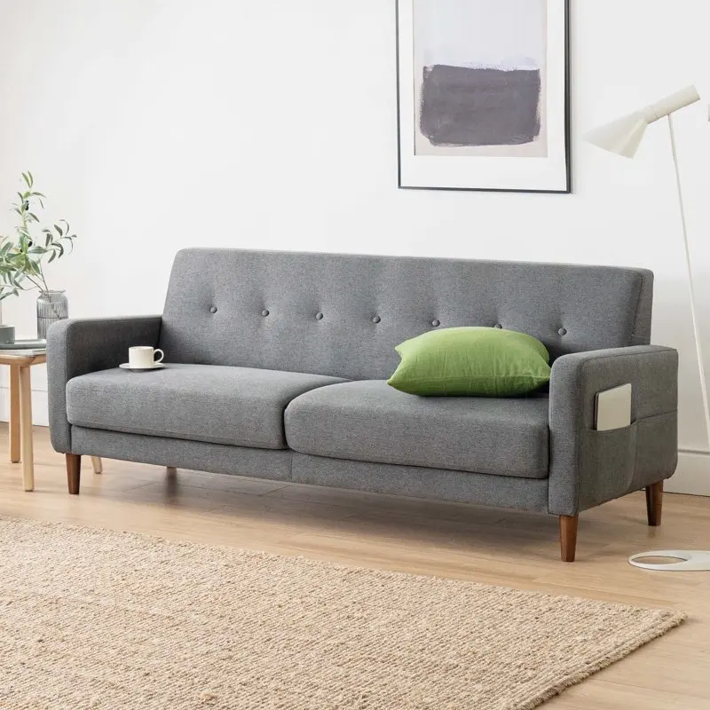 Mid- Sofa with Armrest Pockets, Tufted Linen Fabric, Dark Heather Grey Caterpillar sofa Cat couch Nordic chair Futons sofa Love
Mid- Sofa with Armrest Pockets, Tufted Linen Fabric, Dark Heather Grey Caterpillar sofa Cat couch Nordic chair Futons sofa Love