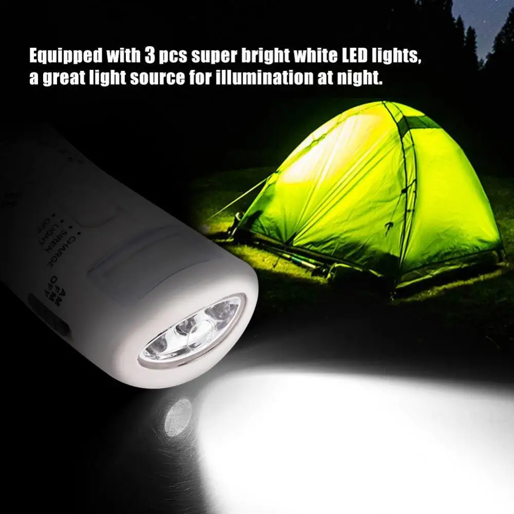 

Emergency Hand Crank Dynamo Power Multifunction Rechargeable Emergency Led Flashlight Super Bright A Great Light Source Portable