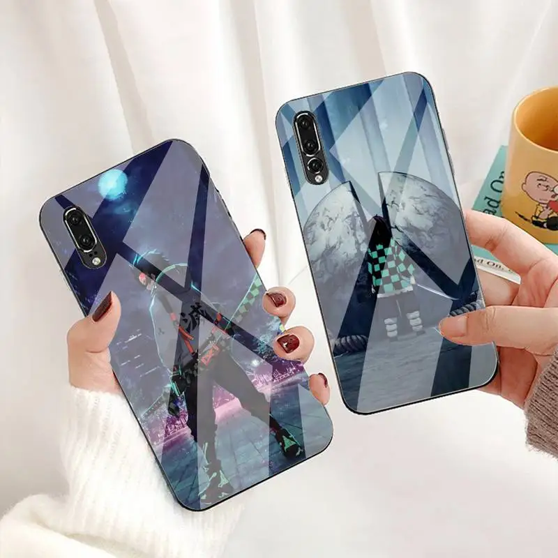 

Demon Slayer Blade Comic Postcard Phone Case For Huawei P30 P20 P10 Lite Honor 7A 8X 9 10 Mate 20 Pro Tempered Glass