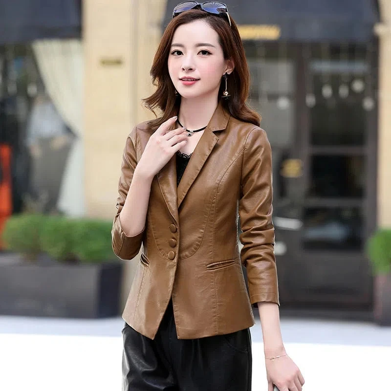 Spring Autumn Women Leather Jacket New Slim Short Motorcycle Basic Coat Ladies Single Breasted Faux FU Leather Outwear Black 4XL
Spring Autumn Women Leather Jacket New Slim Short Motorcycle Basic Coat Ladies Single Breasted Faux FU Leather Outwear Black 4XL