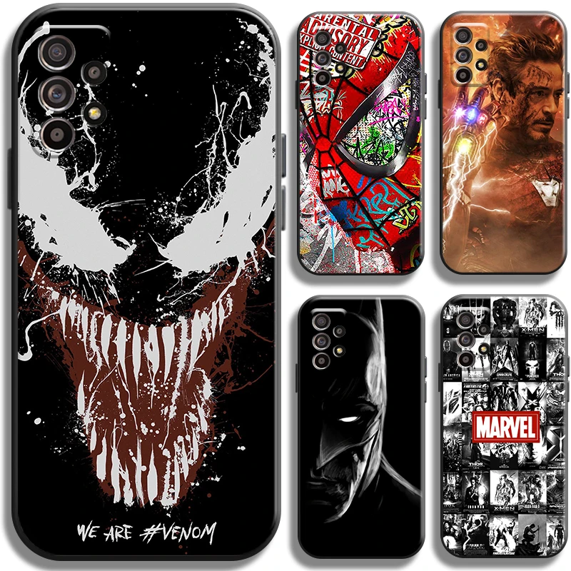 

Marvel Avengers Phone Case For Samsung Galaxy A52 4G A52 5G Funda Carcasa Cover Cases Back Liquid Silicon Soft TPU