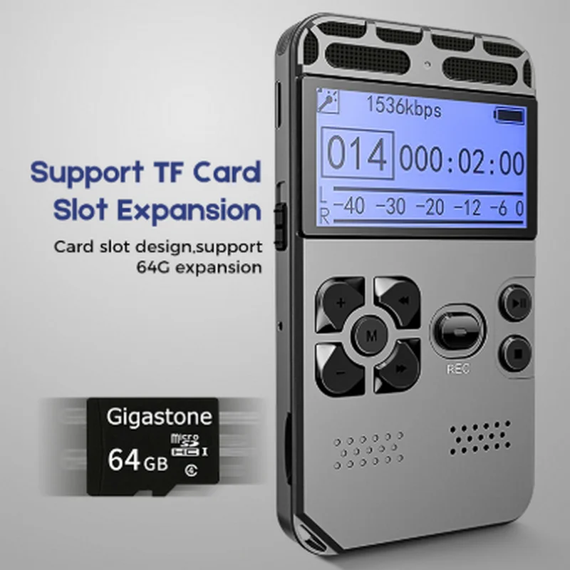 Digital Voice Recorder Voice Activated Mp3 player 32GB Music player Card One-button Record Noise Reduction Dictaphone V35 Sale
Digital Voice Recorder Voice Activated Mp3 player 32GB Music player Card One-button Record Noise Reduction Dictaphone V35 Sale