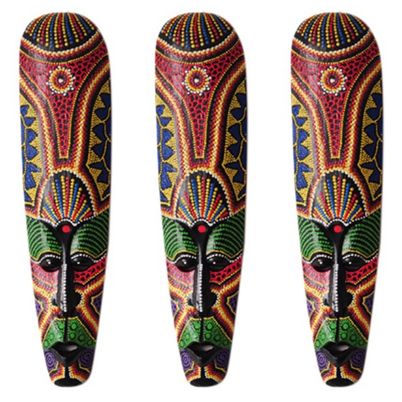 3X Wooden Mask Wall Hanging Solid Wood Carving Painted Facebook Wall Decor Home Decorations African Totem Mask Crafts A
3X Wooden Mask Wall Hanging Solid Wood Carving Painted Facebook Wall Decor Home Decorations African Totem Mask Crafts A