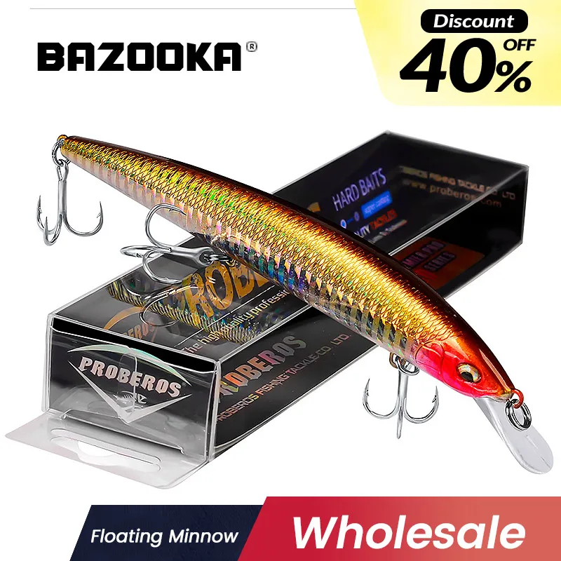 Bazooka Minnow Sinking Fishing Lures 115mm 9g SP Jerkbait Hard Bait Multiple For Professional Pike Bass Hook Depth 1-1.8m Winter
Bazooka Minnow Sinking Fishing Lures 115mm 9g SP Jerkbait Hard Bait Multiple For Professional Pike Bass Hook Depth 1-1.8m Winter