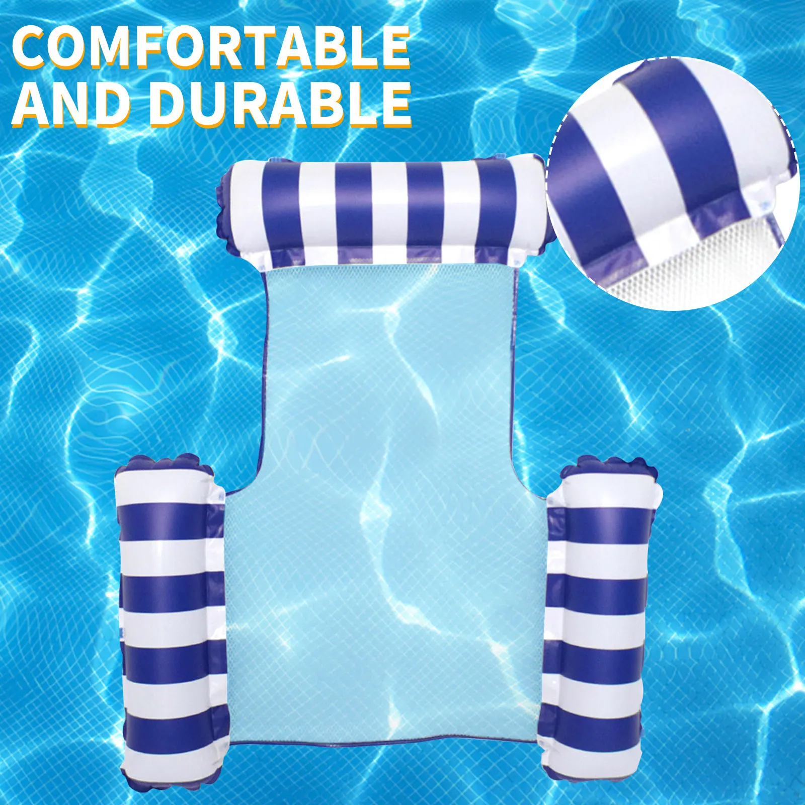 Striped Hammock with Armrest Pool Float Lounge Reusable Inflatable Pool Floats Recliner Summer Outdoor Beach Supply on Water
Striped Hammock with Armrest Pool Float Lounge Reusable Inflatable Pool Floats Recliner Summer Outdoor Beach Supply on Water