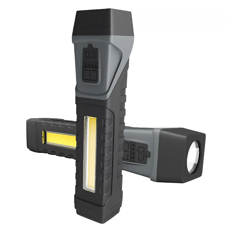 New LED+COB Flashlight with Pen Holder Rotatable Tail Flashlight with Magnet Strong Light Working Light
New LED+COB Flashlight with Pen Holder Rotatable Tail Flashlight with Magnet Strong Light Working Light
