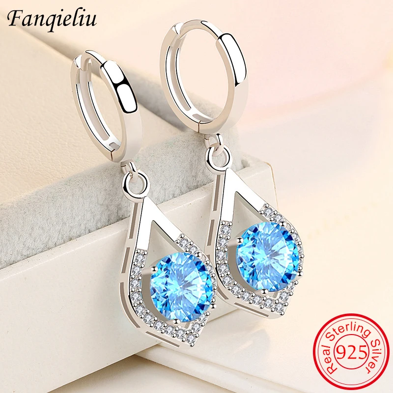 Fanqieliu Natural Crystal Blue Heart Dangler Girl's Gift Wedding Solid Sterling 925 Silver Drop Earrings For Women FQL20387
Fanqieliu Natural Crystal Blue Heart Dangler Girl's Gift Wedding Solid Sterling 925 Silver Drop Earrings For Women FQL20387