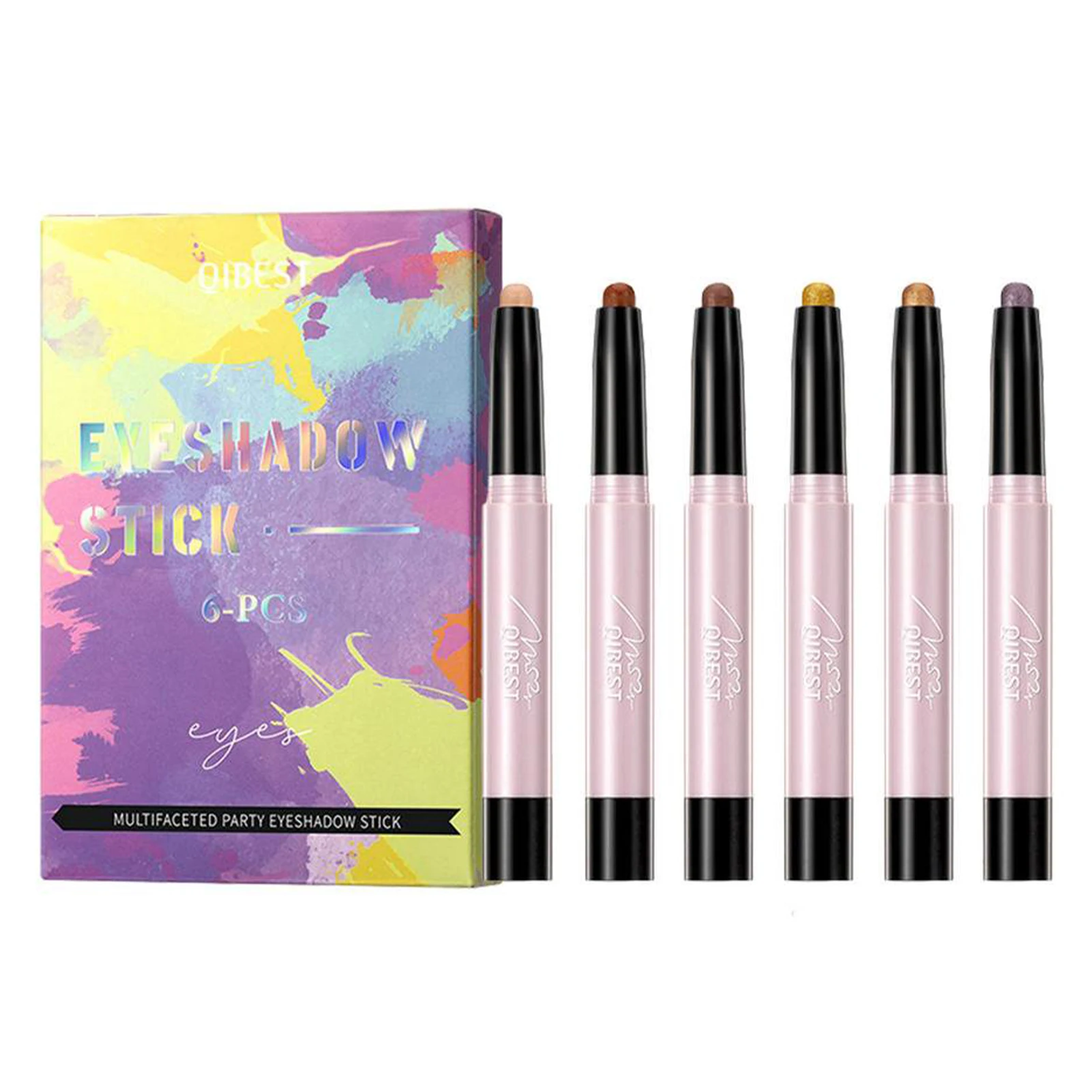 6pcs Smooth Non Smudge Glitter Matte Women Girls Portable Eyeshadow Stick Long Lasting Highlighting Professional Pencil Shimmer
6pcs Smooth Non Smudge Glitter Matte Women Girls Portable Eyeshadow Stick Long Lasting Highlighting Professional Pencil Shimmer