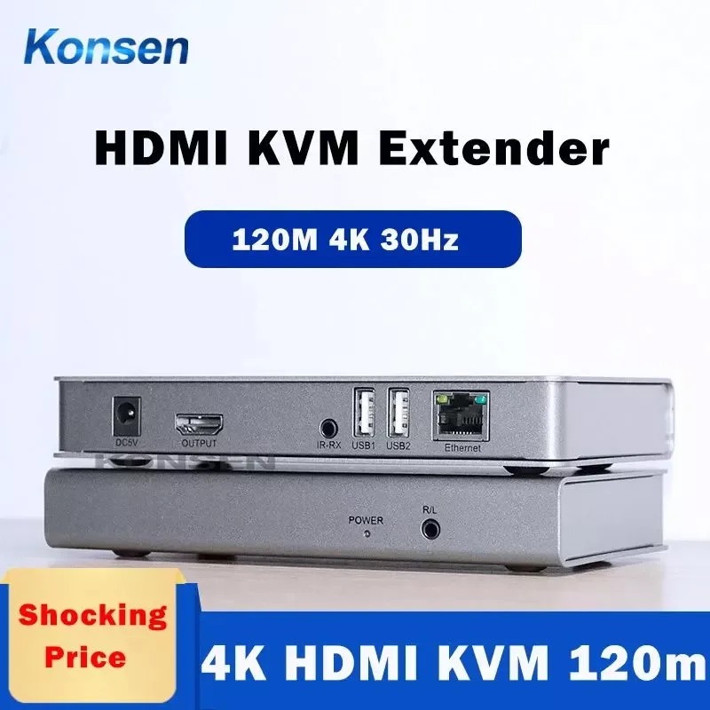 4K 120M HDMI KVM Extender over Rj45 Ethernet Cat5/6 HDMI USB KVM 120M HDMI to Rj45 Extender With USB 2.0 Support Mouse Keyboard
4K 120M HDMI KVM Extender over Rj45 Ethernet Cat5/6 HDMI USB KVM 120M HDMI to Rj45 Extender With USB 2.0 Support Mouse Keyboard