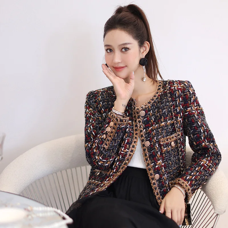 Tweed Thick Fashion Winter Buttons Office Women Coat Full Sleeves Retro Vintage Good Quality Lady Formal Short Jackets Clothing
Tweed Thick Fashion Winter Buttons Office Women Coat Full Sleeves Retro Vintage Good Quality Lady Formal Short Jackets Clothing