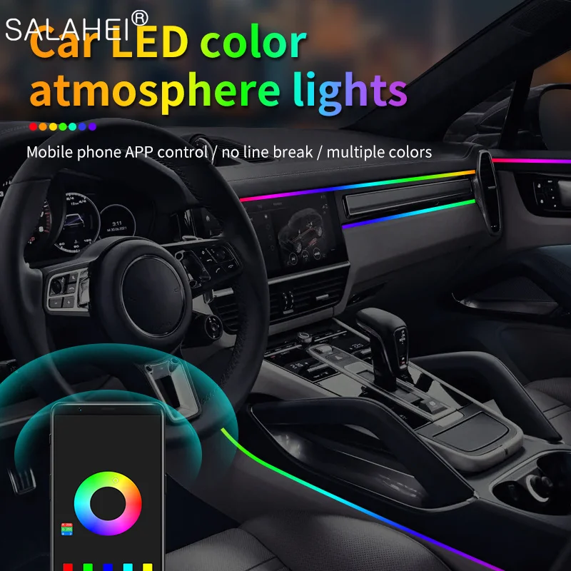 Car LED Interior Atmosphere Lights Universal RGB Ambient Light Optic Fiber APP Music Control Auto Decorative Neon Lamp Easy inst
Car LED Interior Atmosphere Lights Universal RGB Ambient Light Optic Fiber APP Music Control Auto Decorative Neon Lamp Easy inst
