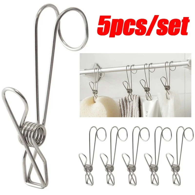5pcs Stainless Steel Clothes Pegs Bathroom Towel Clip Multipurpose Laundry Clothes Socks Pegs Kitchen Organizer Hook Clothespin
5pcs Stainless Steel Clothes Pegs Bathroom Towel Clip Multipurpose Laundry Clothes Socks Pegs Kitchen Organizer Hook Clothespin