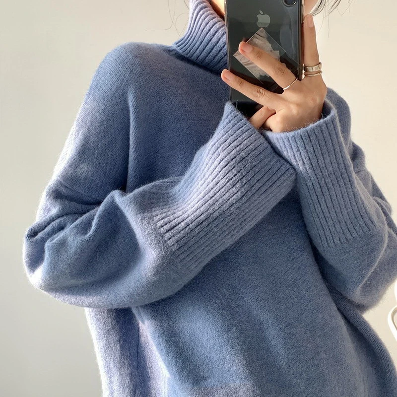 2022 Winter White Turtleneck Sweater Long Sleeve Warm Oversized Sweater Knitted Female Pullove Autumn Basic Sweaters for Women
2022 Winter White Turtleneck Sweater Long Sleeve Warm Oversized Sweater Knitted Female Pullove Autumn Basic Sweaters for Women