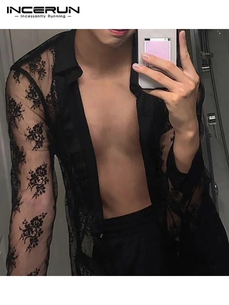 Party Shows Style New Men's Sexy Lace Stitching Shirts Stylish Male Solid All-match Long-sleeved Blouse S-5XL INCERUN Tops 2022
Party Shows Style New Men's Sexy Lace Stitching Shirts Stylish Male Solid All-match Long-sleeved Blouse S-5XL INCERUN Tops 2022