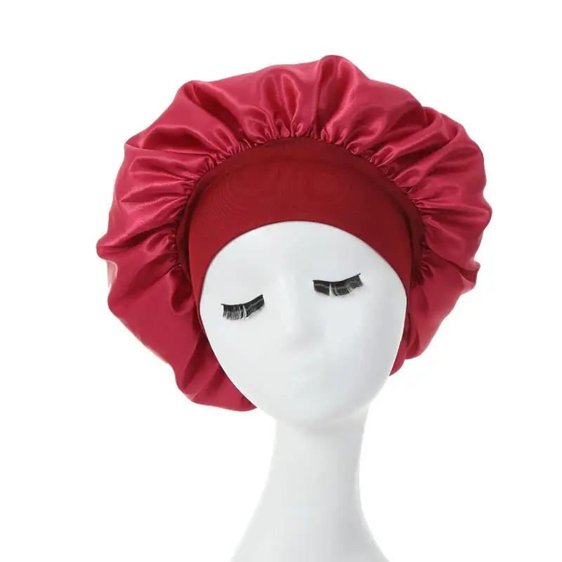 

Женские головные уборы для ночного сна, шелковая шапочка, атласная двухслойная Регулируемая головная уборка, шапка для завивки, весенние аксессуары для укладки волос