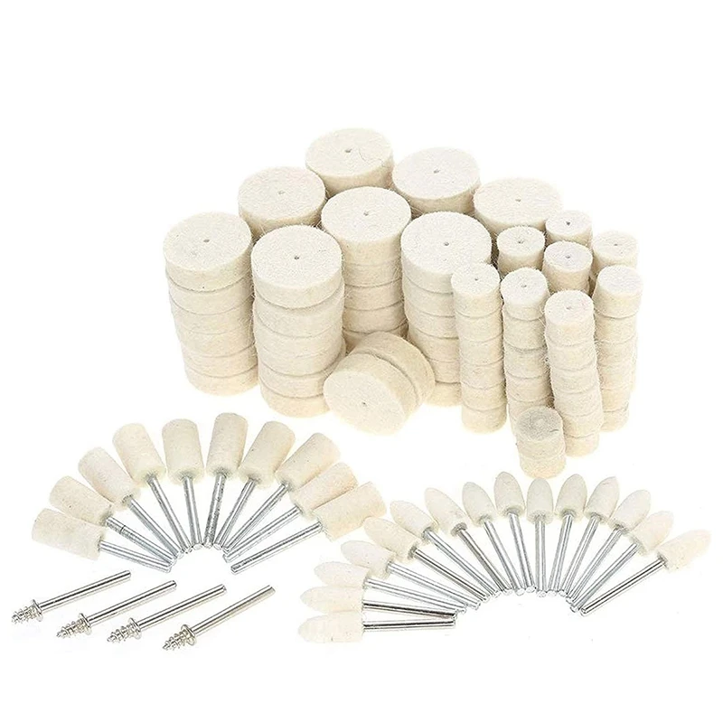 129PCS Felt Polishing Wheel Set Buffing Grinding Pad Rotary Tool With Replacement Shank Wheels For Glass Metal Jewelry
129PCS Felt Polishing Wheel Set Buffing Grinding Pad Rotary Tool With Replacement Shank Wheels For Glass Metal Jewelry