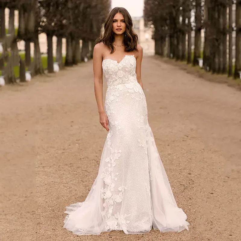 Charming Boho Wedding Dress Mermaid Scoop Neck Sleeveless Tea-length Appliques Zipper Bridal Gown Custom Made Vestidos De Noiva
Charming Boho Wedding Dress Mermaid Scoop Neck Sleeveless Tea-length Appliques Zipper Bridal Gown Custom Made Vestidos De Noiva