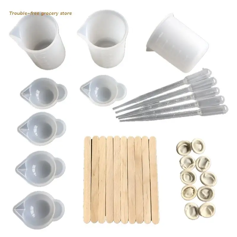 Silicone Measuring Cups for Resin Resin Mixing Cups Epoxy Measuring Cups with Wooden Stirrers for Jewelry Casting Molds Epoxy
Silicone Measuring Cups for Resin Resin Mixing Cups Epoxy Measuring Cups with Wooden Stirrers for Jewelry Casting Molds Epoxy