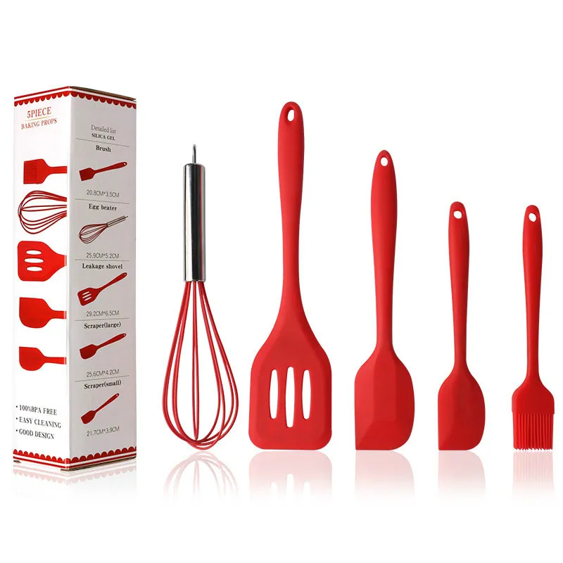 5 pcs Silicone Kitchenware Silicone Utensils Set Non-stick Cookware Cooking Tool Spatula Egg Beaters Shovel Kitchen Utensils Set
5 pcs Silicone Kitchenware Silicone Utensils Set Non-stick Cookware Cooking Tool Spatula Egg Beaters Shovel Kitchen Utensils Set