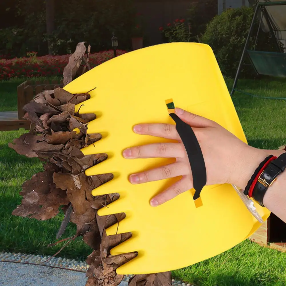 

Leaf Grabber Stable Handle Leaf Cleaning Scoop Plastic Seratted Teeth Handheld Outdoor Leaf Clamp Lawn Debris Cleaning Rake