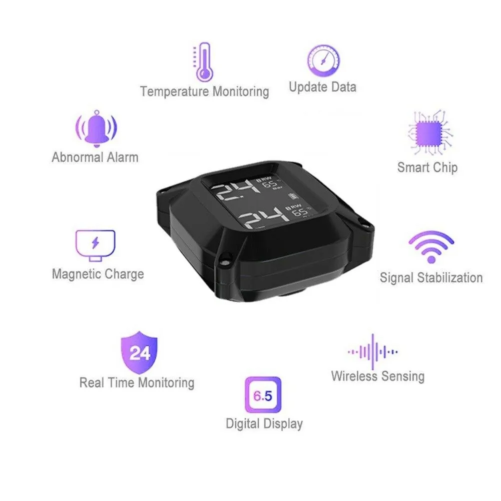 Wireless LCD TPMS Tire Pressure Monitor Motorcycle Systems With 2 Sensors Waterproof Display Accurate Tire Temperature Pressure
Wireless LCD TPMS Tire Pressure Monitor Motorcycle Systems With 2 Sensors Waterproof Display Accurate Tire Temperature Pressure