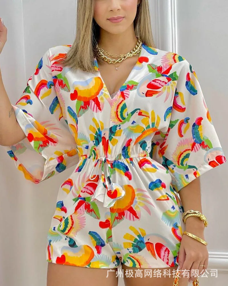 High Waist V Neck Sexy Fashion Women Short Pants Playsuit Half Sleeve Casual Playsuits Bodysuit
High Waist V Neck Sexy Fashion Women Short Pants Playsuit Half Sleeve Casual Playsuits Bodysuit
