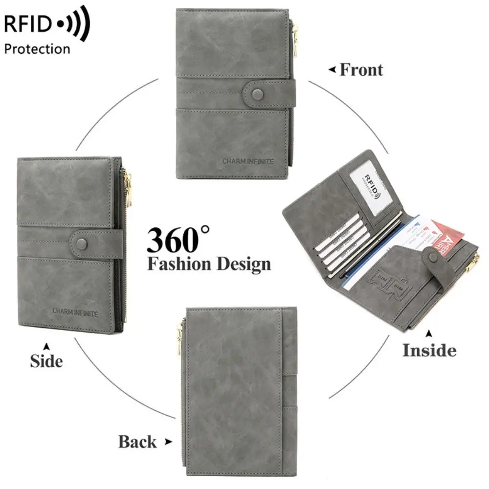 

Anti-theft PU Leather Name ID Address Passport Protective Cover Travel Accessories PU Card Case RFID Passport Holder