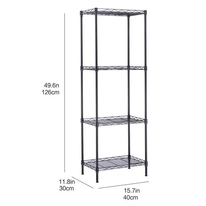 Storage Rack, Wire Shelving Bookshelf Storage Unit Metal for Kitchen Living Room Black, 17.7"D x .8"W x 49.6"H
Storage Rack, Wire Shelving Bookshelf Storage Unit Metal for Kitchen Living Room Black, 17.7"D x .8"W x 49.6"H