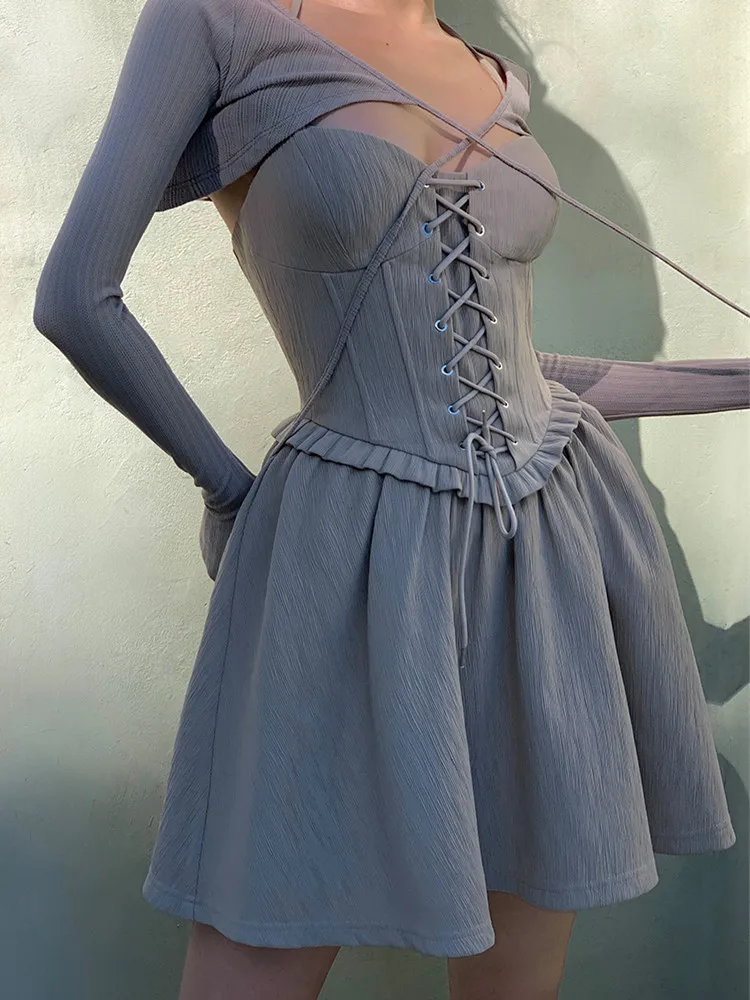AIGYPTOS Spring Summer Mini Dress Women Vintage Sexy Backless Halter Dress Bandage V-Neck Suspenders Dress y2k vestido feminino
AIGYPTOS Spring Summer Mini Dress Women Vintage Sexy Backless Halter Dress Bandage V-Neck Suspenders Dress y2k vestido feminino