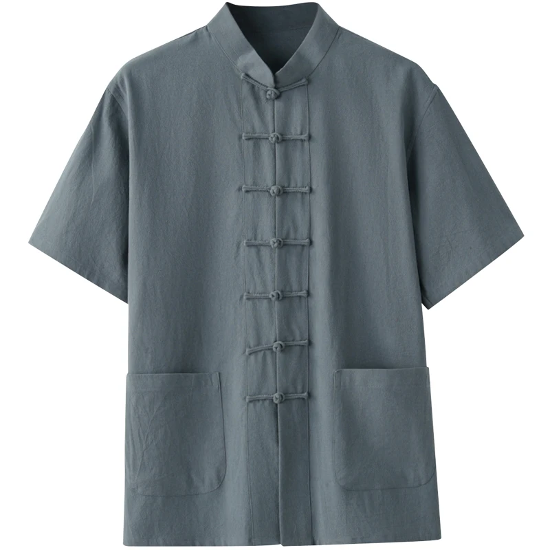 2022 summer vintage large tang style short sleeved men's chinese style retro style coil buckle traditional style men's han suit
2022 summer vintage large tang style short sleeved men's chinese style retro style coil buckle traditional style men's han suit
