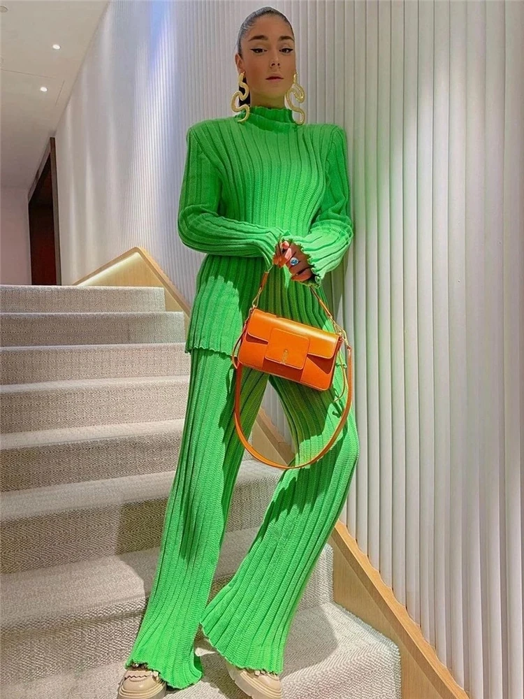 Autumn Winter Women Sweater Two Piece Set Casual Long Sleeve Striped Turtleneck Knitted And Elastic Pants Suits Ladies Outfits
Autumn Winter Women Sweater Two Piece Set Casual Long Sleeve Striped Turtleneck Knitted And Elastic Pants Suits Ladies Outfits