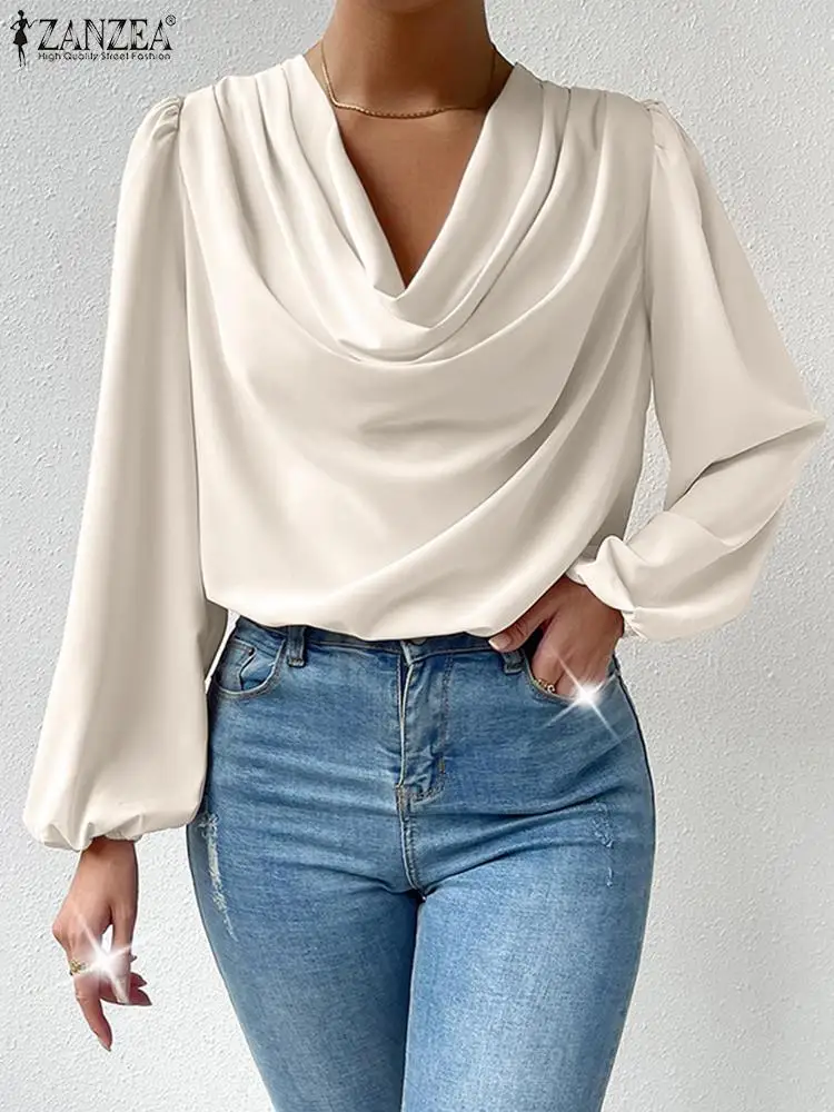 Fashion Spring Long Sleeve Shirt ZANZEA Elegant Women Swing Collar Satin Blouse Casual Solid Office Work Blusas Femininas Tops
Fashion Spring Long Sleeve Shirt ZANZEA Elegant Women Swing Collar Satin Blouse Casual Solid Office Work Blusas Femininas Tops