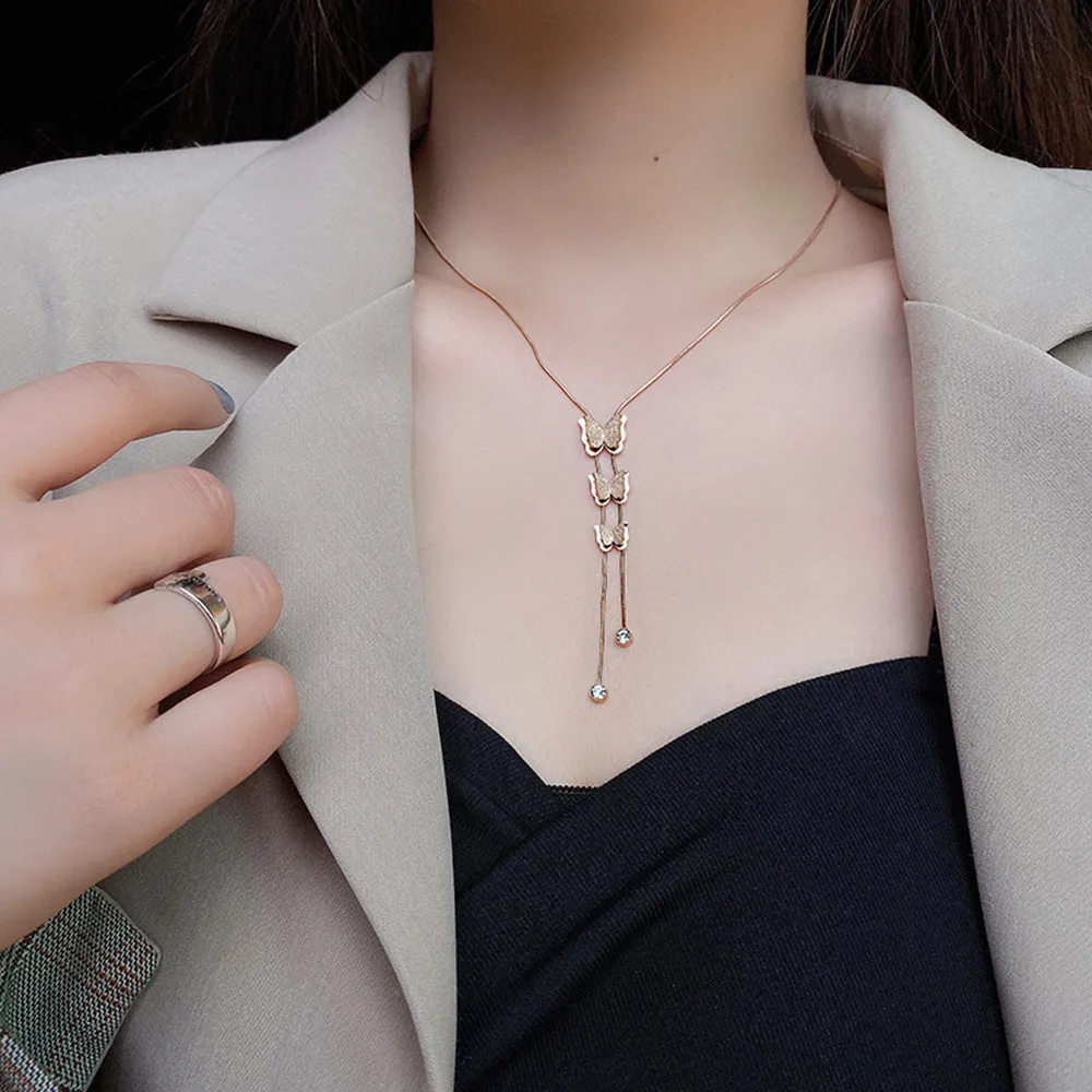 2022 New Fashion Never Fade Trend Simple Korean Gold Color Three Butterflly Pendant Necklace for Women Wedding Jewelry Gift
2022 New Fashion Never Fade Trend Simple Korean Gold Color Three Butterflly Pendant Necklace for Women Wedding Jewelry Gift