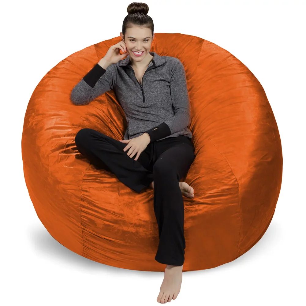 Bean Bag Chair, Memory Foam Lounger with Microsuede Cover, Kids, Adults, 6 Ft, Tangerine, Sedentary Comfort, Interior Home
Bean Bag Chair, Memory Foam Lounger with Microsuede Cover, Kids, Adults, 6 Ft, Tangerine, Sedentary Comfort, Interior Home