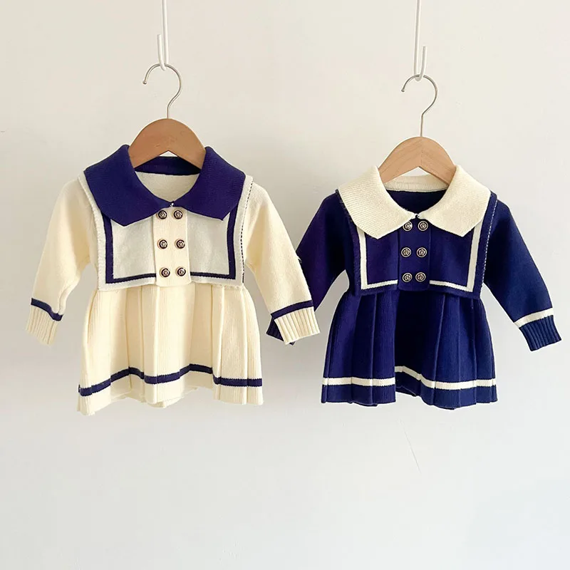 Infant Baby Girls Knitting Dress Naval Style Toddler Baby Long Sleeved Knitted Dress Autumn Spring Kids Party Princess Dresses
Infant Baby Girls Knitting Dress Naval Style Toddler Baby Long Sleeved Knitted Dress Autumn Spring Kids Party Princess Dresses