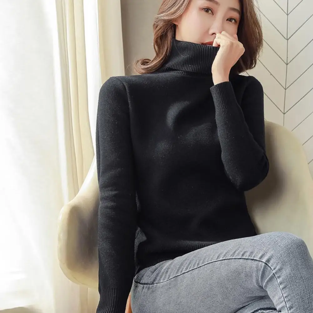 Winter Sweater High Collar Solid Color Coat Cold-proof Thicken Elastic Neck Protection Pullover Basic Soft Women Sweaters
Winter Sweater High Collar Solid Color Coat Cold-proof Thicken Elastic Neck Protection Pullover Basic Soft Women Sweaters