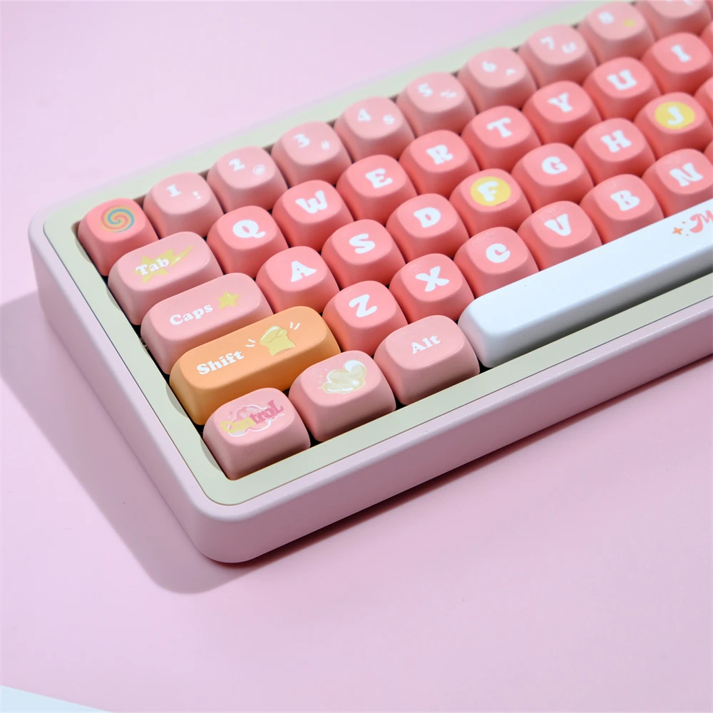 

129 клавиши Boo Pink Keycap MOA Profile PBT Dye Sublimation Keycap для игровой механической клавиатуры Keycap MX Switch MOA Key Caps