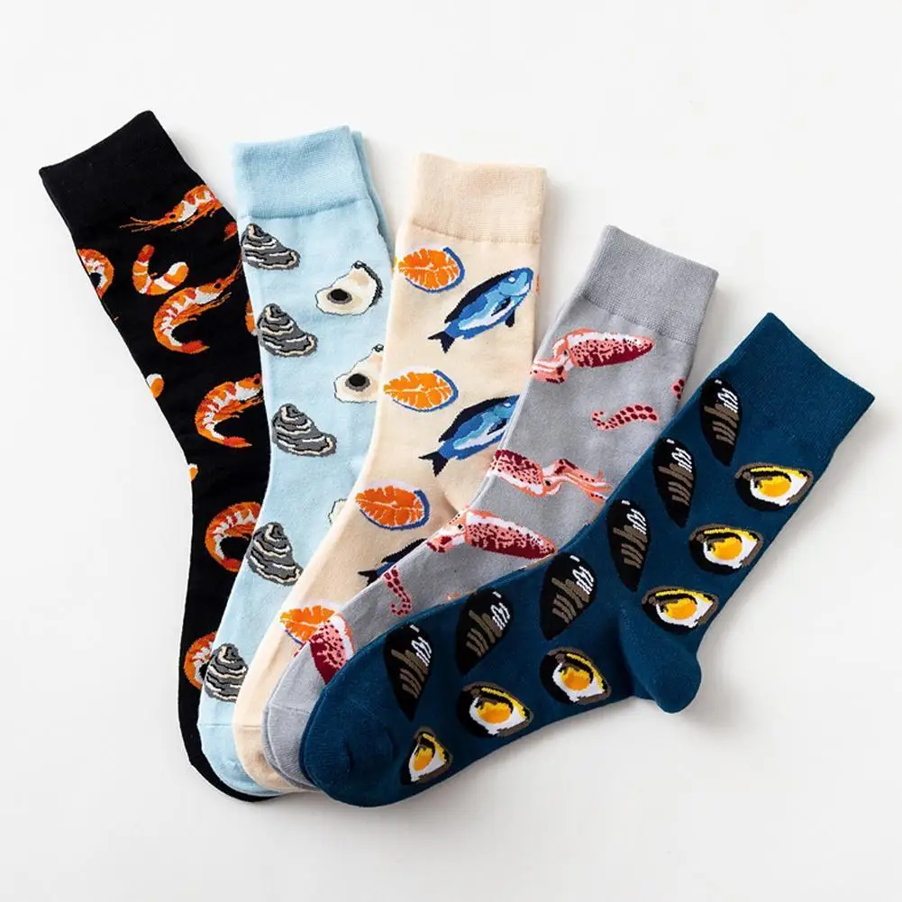 5/10 Pairs Mens Funny Combed Cotton Shrimp Oysters Harajuku Crew Socks Casual Food Women Colorful Long Socks Sea Pattern Fi J9G3 
5/10 Pairs Mens Funny Combed Cotton Shrimp Oysters Harajuku Crew Socks Casual Food Women Colorful Long Socks Sea Pattern Fi J9G3