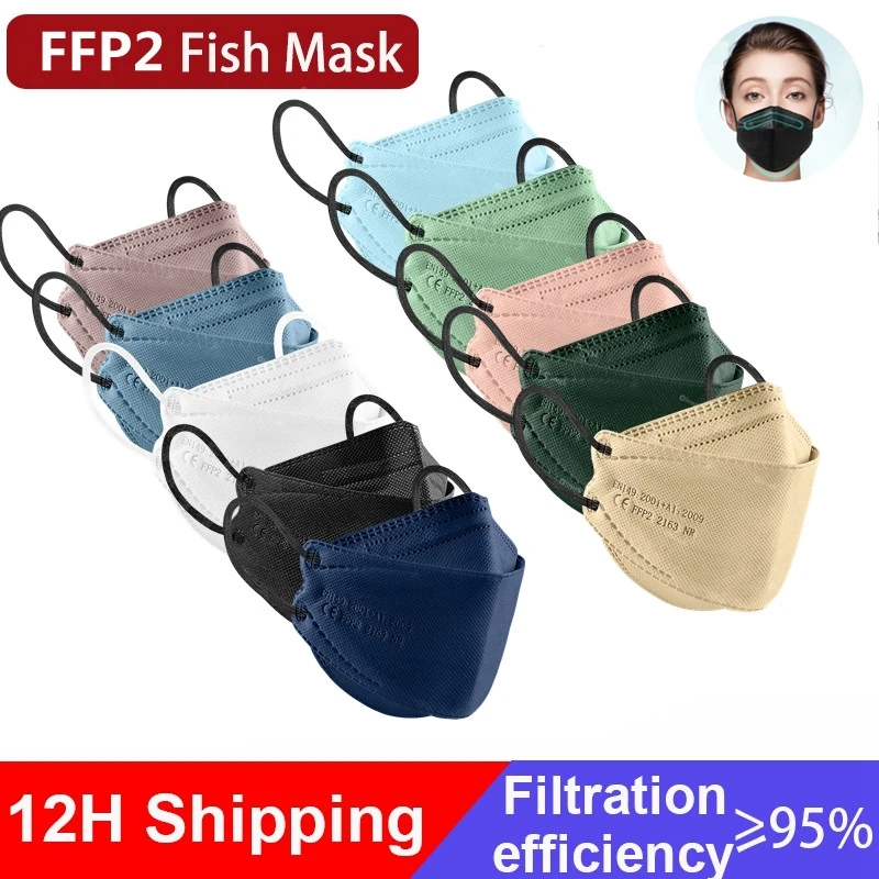 

Morandi Fish FFP2 маска FPP2 Mascarillas KN 95 4-слойная одобренная CE KN95 маска для лица 10-100 шт. маска ffp22 для взрослых FFP 2