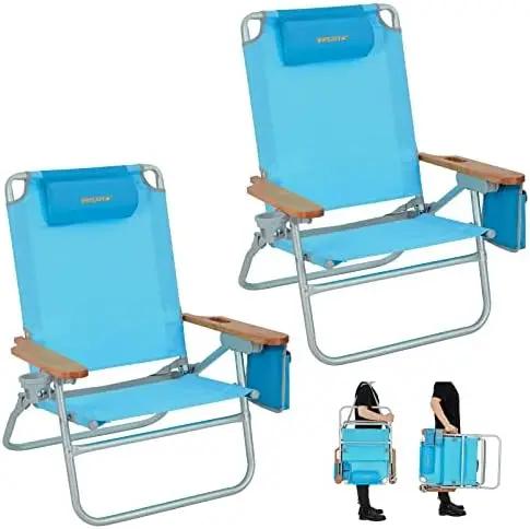 

Пляжное Кресло, дизайнерские пляжные стулья для взрослых, портативный стул с низким сиденьем и ремешком для переноски, подстаканник, деревянный подлокотник для вечеринки