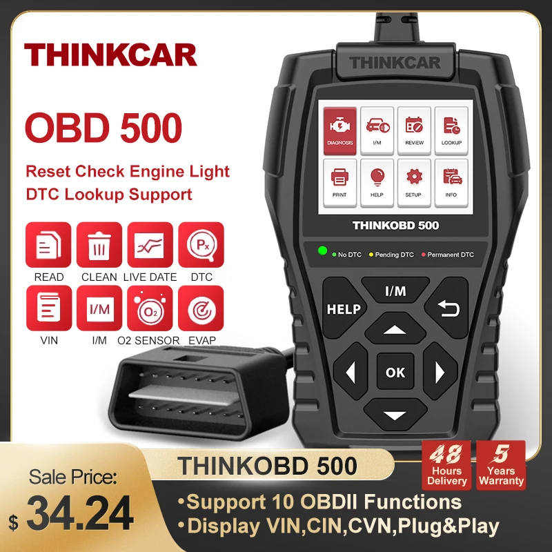 THINKCAR THINKOBD 500 Car Full Obd2 Code Reader Scanner Automotive Professional Auto Obd Diagnostic Tools PK ELM327
THINKCAR THINKOBD 500 Car Full Obd2 Code Reader Scanner Automotive Professional Auto Obd Diagnostic Tools PK ELM327
