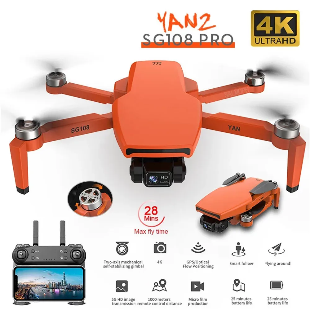 ZLRC SG108 Pro Drone HD 4K 2-Axis Gimbal Profesional Camera 5G WiFi GPS 28Mins Flight Time Foldable Quadcopter Toys VS EX5
ZLRC SG108 Pro Drone HD 4K 2-Axis Gimbal Profesional Camera 5G WiFi GPS 28Mins Flight Time Foldable Quadcopter Toys VS EX5