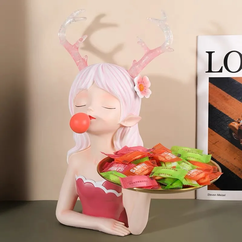 Creative Girl Storage Tray Resin Ornaments Light Luxury Home Living room Desktop Figurines Coffee Table Sculpture Greet Gift 
Creative Girl Storage Tray Resin Ornaments Light Luxury Home Living room Desktop Figurines Coffee Table Sculpture Greet Gift