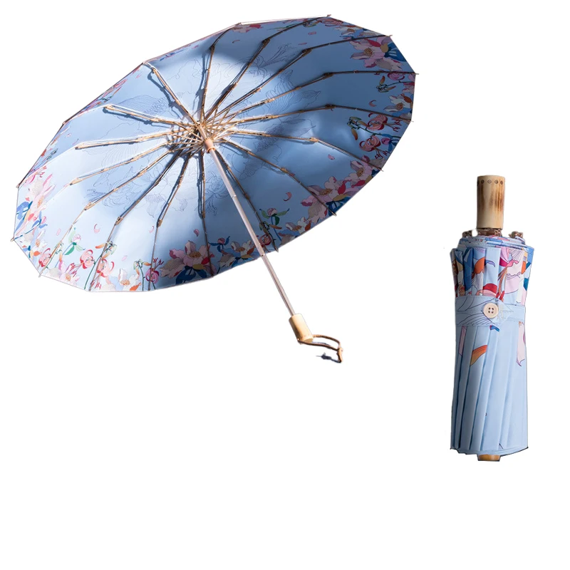 Retro Flower Sea Solid Wood Tri-fold Umbrella Sunscreen UV Protection Rain and Rain Umbrella
Retro Flower Sea Solid Wood Tri-fold Umbrella Sunscreen UV Protection Rain and Rain Umbrella
