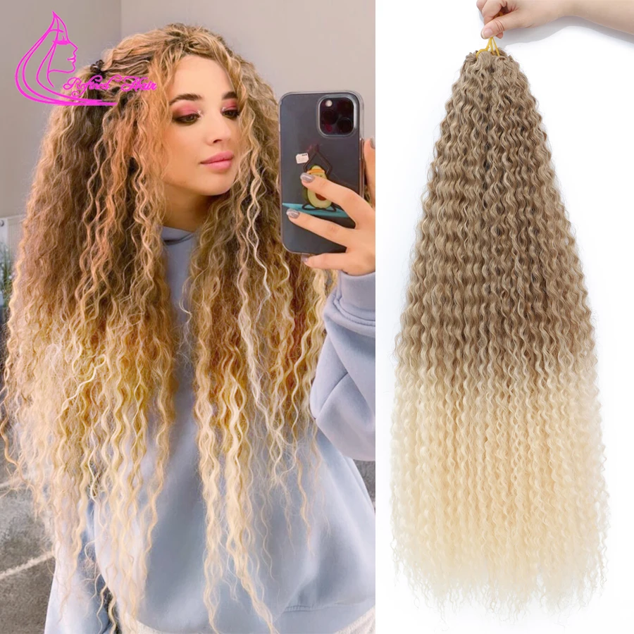Синтетические вязаные крючком волосы 30 дюймов, Длинные свободные кудрявые завитки, вязаные крючком кудрявые косички, Светлые блестящие шин... 
Синтетические вязаные крючком волосы 30 дюймов, Длинные свободные кудрявые завитки, вязаные крючком кудрявые косички, Светлые блестящие шин...
