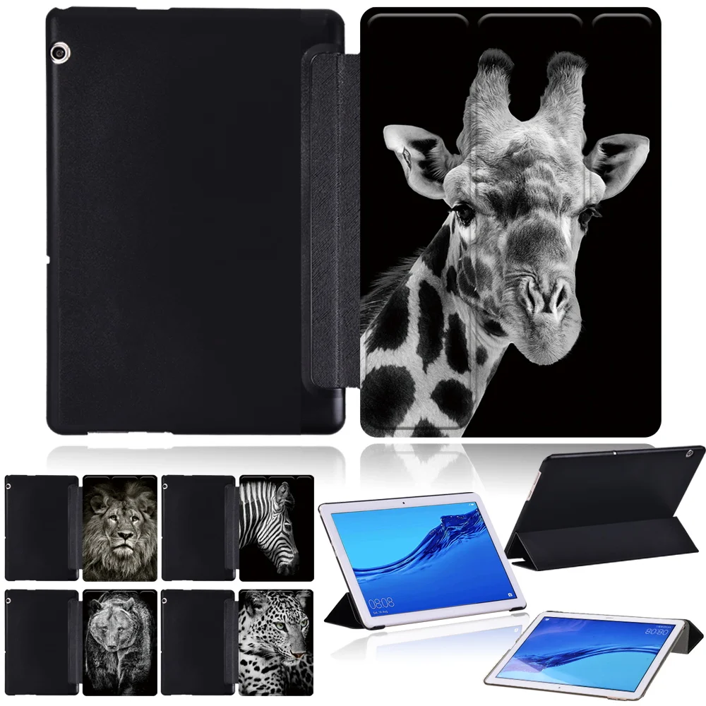 

PU Leather Tablet Cover for Huawei MediaPad T3 10 9.6-inch/MediaPad T5 10 10.1-inch New Three-Fold Stand Case Ultra Slim Case